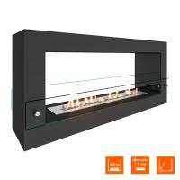 Биокамин SteelHeat WALL FRAME ONE 1000 черный, стекло, стемалит Биокамин SteelHeat WALL FRAME ONE 1000 черный, стекло, стемалит