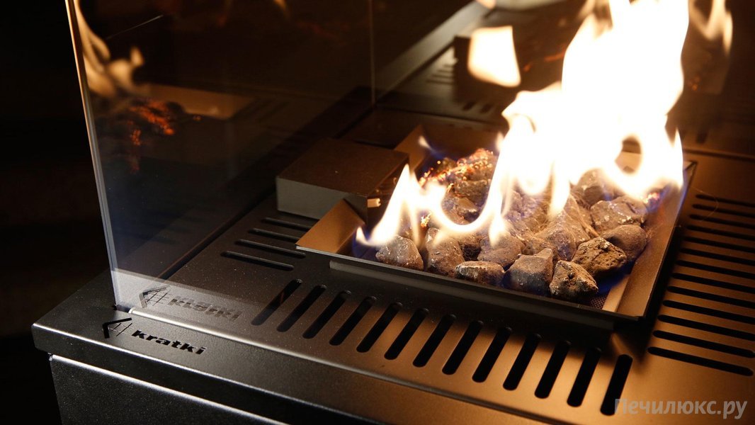 Газовый нагреватель Kratki PATIO Mini/G31/37Mbar/CZ, черное стекло, с пультом ДУ
