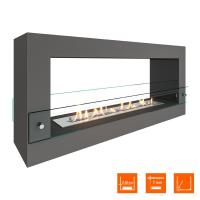 Биокамин SteelHeat WALL FRAME ONE 1000 серый, стекло, стемалит Биокамин SteelHeat WALL FRAME ONE 1000 серый, стекло, стемалит
