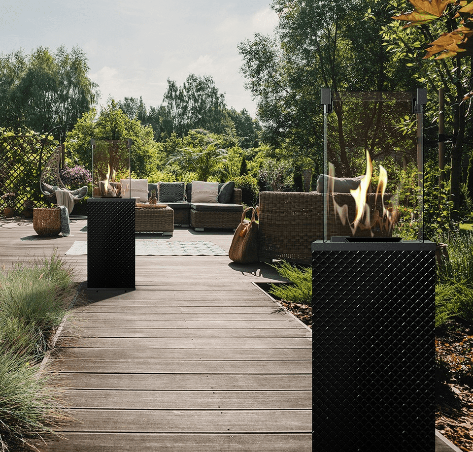 Газовый нагреватель Kratki PATIO/G31/37Mbar/CZ/P, стекло, черное тиснение, с пультом ДУ