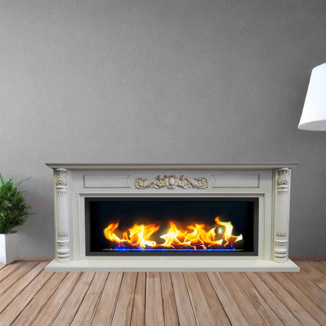 Биокамин в линейном портале "Русский огонь" Оксфорд с декоративным стеклом (стемалитом) по цене 121 650 руб.