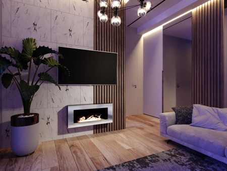 Биокамин "Русский огонь" Хай-тек 900N настенный с защитным стеклом по цене 37 250 руб.