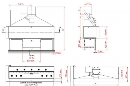 
Газовая топка Vero Design NI G5 H1 G